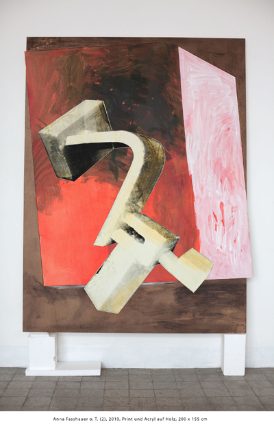 Anna Fasshauer o. T. (2), 2010, Print und Acryl auf Holz, 200 x 155 cm 