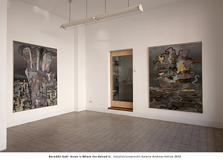 Benedikt Gahl  Home is Where the Hatred is.  Installationsansicht Galerie Andreas Höhne, 2012 