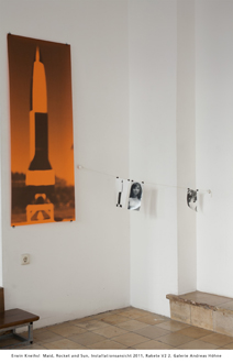 Erwin Kneihsl  Maid, Rocket and Sun, Installationsansicht 2011, Rakete V2 2, Galerie Andreas Hhne