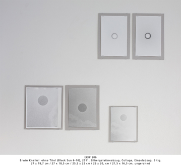 EK/P 206 Erwin Kneihsl  ohne Titel (Black Sun 6-10), 2011, Silbergelatineabzug, Collage, Einzelabzug, 5 tlg. 27 x 18,7 cm / 27 x 18,5 cm / 25,5 x 22 cm / 26 x 20, cm / 21,5 x 16,5 cm, ungerahmt