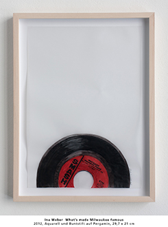 Ina Weber  Whats made Milwaukee famous 2012, Aquarell und Buntstift auf Pergamin, 29,7 x 21 cm 