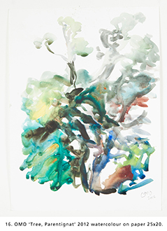 OMO Tree, Parentignat 2012 watercolour on paper 25x20. 