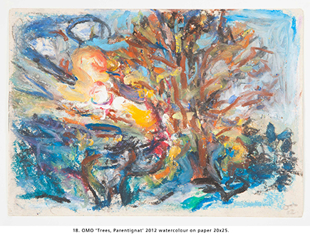 OMO ‘Trees, Parentignat’ 2012 watercolour on paper 20x25.