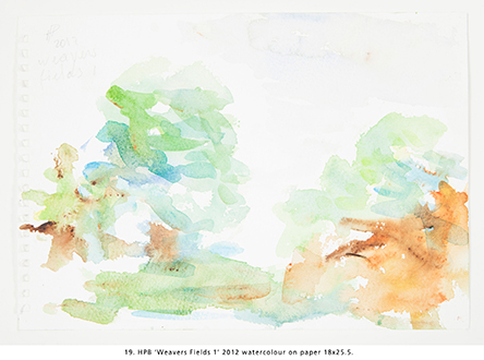 HPB ‘Weavers Fields 1’ 2012 watercolour on paper 18x25.5. 