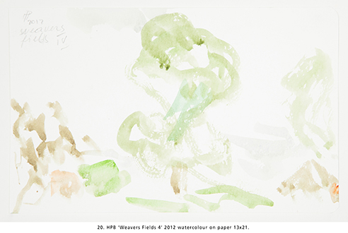 HPB ‘Weavers Fields 4’ 2012 watercolour on paper 13x21. 