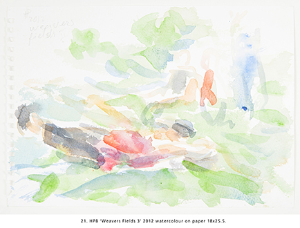 HPB ‘Weavers Fields 3’ 2012 watercolour on paper 18x25.5.