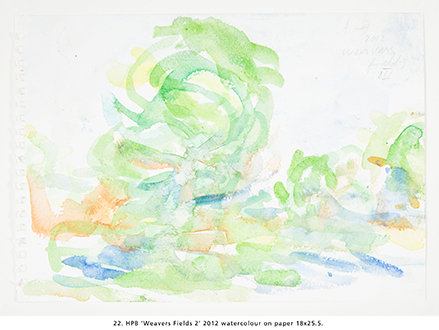 HPB ‘Weavers Fields 2’ 2012 watercolour on paper 18x25.5.