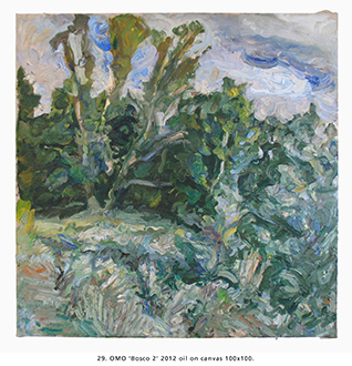 OMO ‘Bosco 2’ 2012 oil on canvas 100x100. 