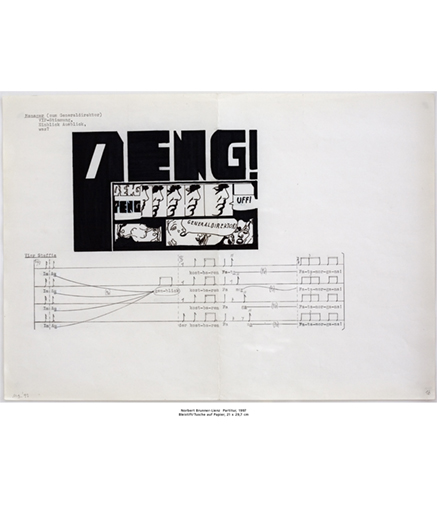 Norbert Brunner-Lienz Partitur, 1997, Bleistift/Tusche auf Papier, 21 x 29,7 cm