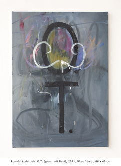 Grau mit Bart: Ronald Kodritsch  O.T. (grau, mit Bart), 2011, l auf Lwd., 66 x 47 cm