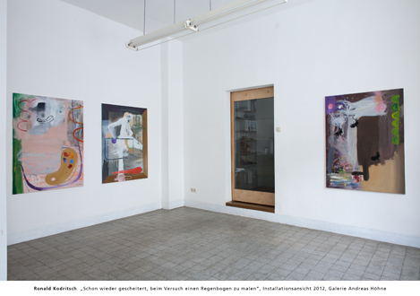 Ronald Kodritsch, "Schon wieder gescheitert, beim Versuch einen Regenbogen zu malen", Installationsansicht 2012, Galerie Andreas Hhne