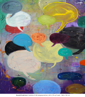 bubbles_II: Ronald Kodritsch  Bubbles II (Krisengesprhe), 2012, l auf Lwd., 160 x 145 cm 
