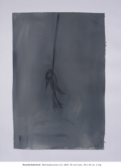 monkeybusiness_grau.a.39: Ronald Kodritsch  Monkeybusiness (1), 2007, l auf Lwd., 39 x 26 cm, 2-tlg. 