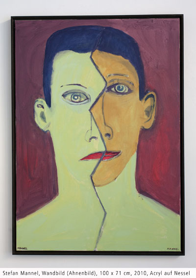 Stefan Mannel, Wandbild (Ahnenbild), 100 x 71 cm, 2010, Acryl auf Nessel