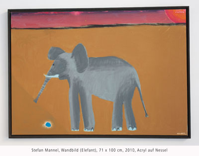 Stefan Mannel, Wandbild (Elefant), 71 x 100 cm, 2010, Acryl auf Nessel