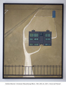 Stefan Mannel  Anwesen Neuenburg-West, 100 x 80 cm, 2011, Acryl auf Nessel