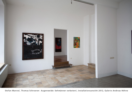 Stefan Mannel, Thomas Schroeren  Augenweide: Sehmnner verboten!, Installationsansicht 2012, Galerie Andreas Hhne