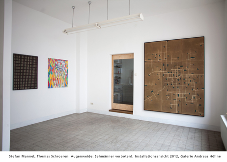 Stefan Mannel, Thomas Schroeren  Augenweide: Sehmnner verboten!, Installationsansicht 2012, Galerie Andreas Hhne