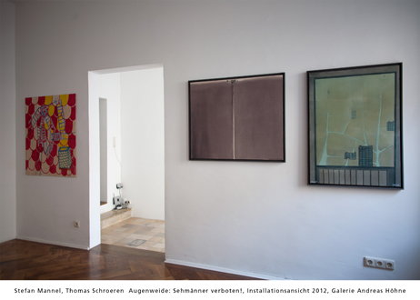 Stefan Mannel, Thomas Schroeren  Augenweide: Sehmnner verboten!, Installationsansicht 2012, Galerie Andreas Hhne