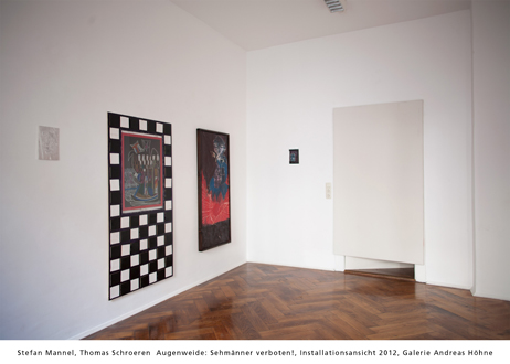 Stefan Mannel, Thomas Schroeren  Augenweide: Sehmnner verboten!, Installationsansicht 2012, Galerie Andreas Hhne