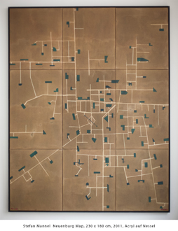 Stefan Mannel  Neuenburg Map, 230 x 180 cm, 2011, Acryl auf Nessel