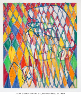 Thomas Schroeren  Schlaubi, 2011, Gouache auf Holz, 105 x 90 cm