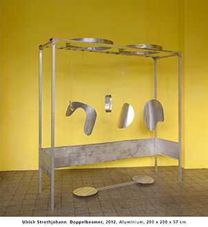 Ulrich Strothjohann  Garderobe, 2007, Metall, Holz, Plastik, 168 x 55 x 45 cm 