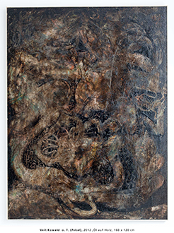 Veit Kowald  o. T. (Pakal), 2012, l auf Holz, 160 x 120 cm 